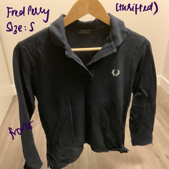 Fred Perry Navy Blue Collared Full Sleeve - Picture 1 of 2